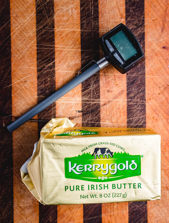 Instant read thermometer and kerry gold butter.