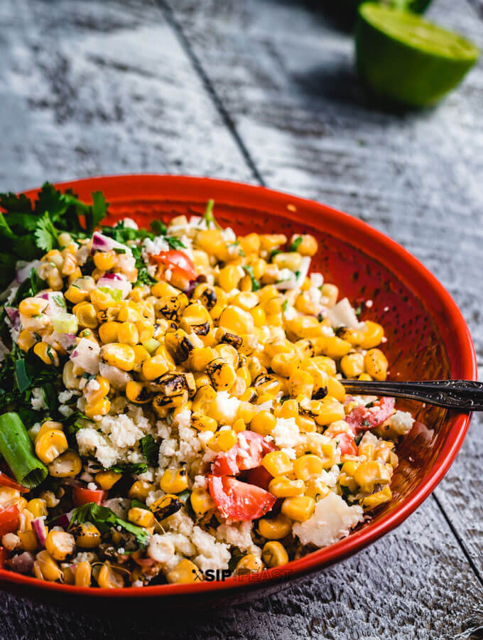 Mexican street corn salad featured image 