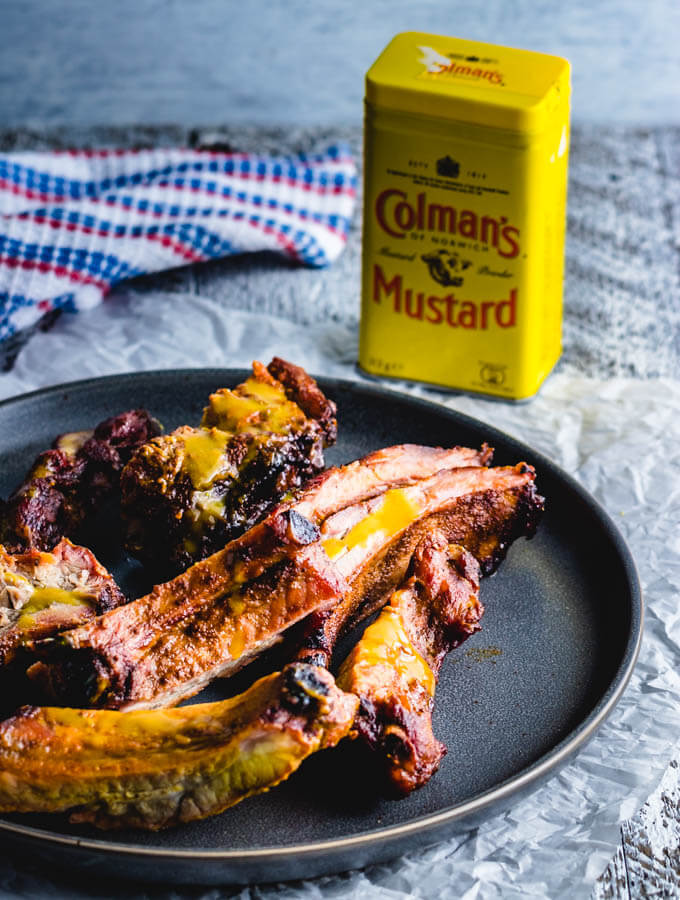 Colman's Mustard rubbed ribs featured image.