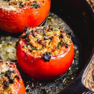 Easy stuffed tomatoes with ricotta salata and parsley featured image.