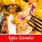 Pan seared pork chops and apples recipe Pinterest image.