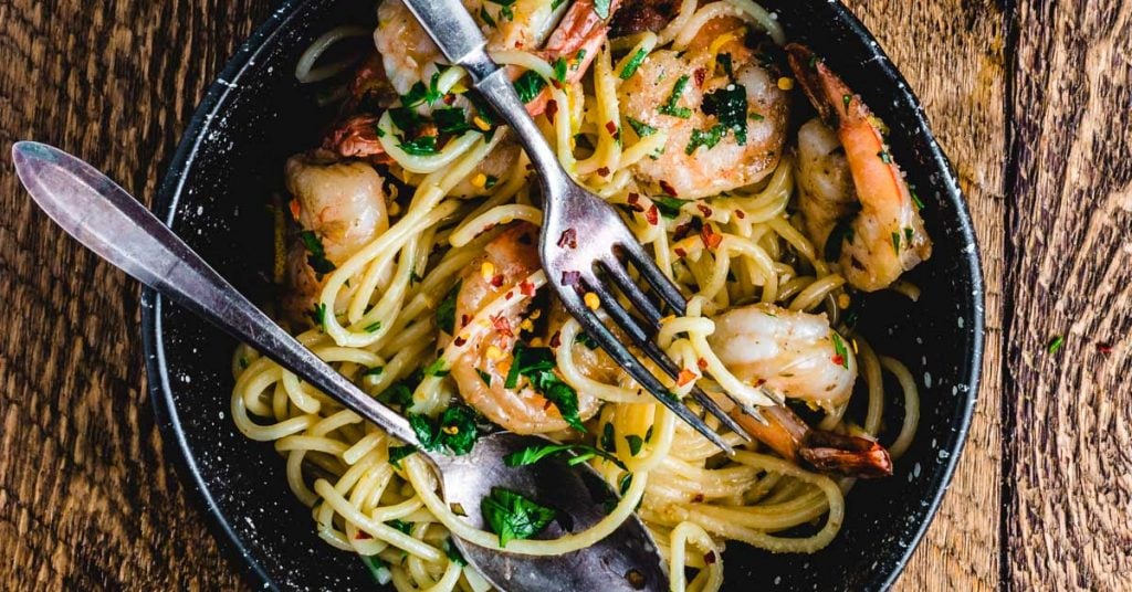 Lemon Garlic Shrimp Pasta