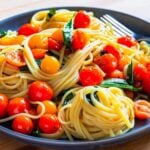Pasta with cherry tomatoes featured image.