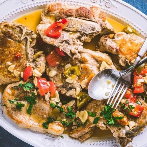 Pork Chops With Vinegar Peppers In A Simple Sauce Sip and Feast