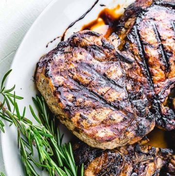 Rosemary Marinated Grilled Pork Chops - Sip and Feast