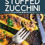 Ricotta stuffed zucchini Pinterest image.