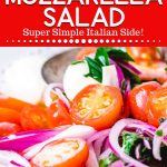 Tomato mozzarella salad Pinterest image.