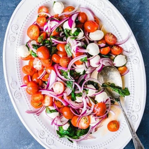 Caprese Salad with Red Onions