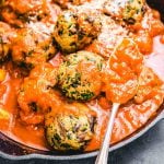 Mushroom meatballs recipe featured image.