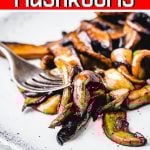 Balsamic mushrooms Pinterest image.