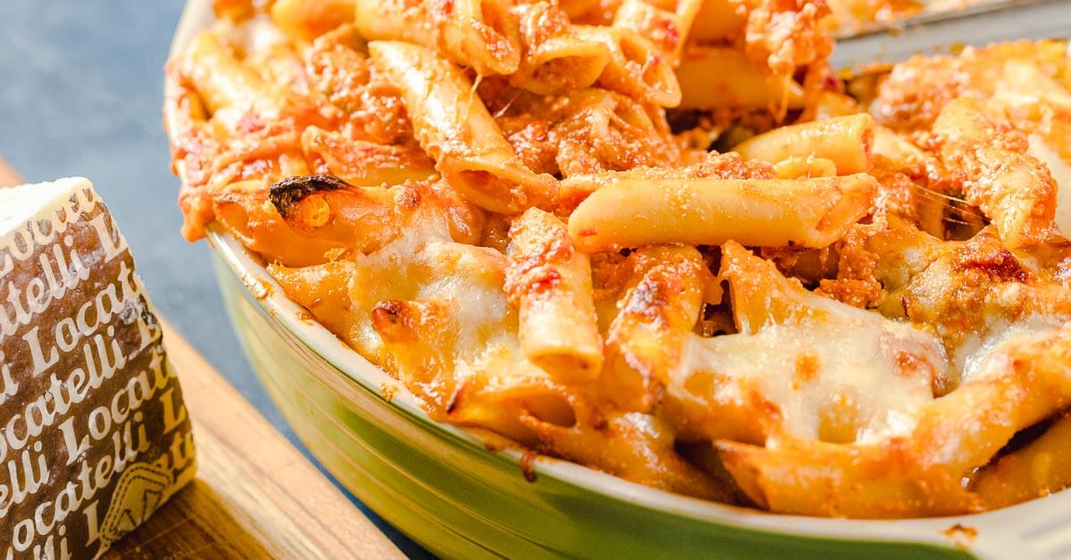 Meatless Baked Ziti with Ricotta and Mozzarella Sip and Feast