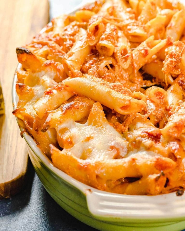 Meatless Baked Ziti with Ricotta and Mozzarella Sip and Feast