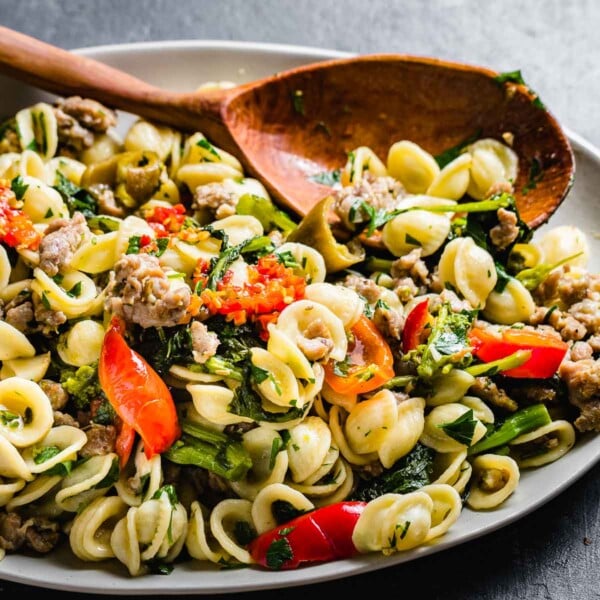 Orecchiette with sausage and broccoli rabe featured image.