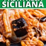 Pasta alla Siciliana Pinterest image.
