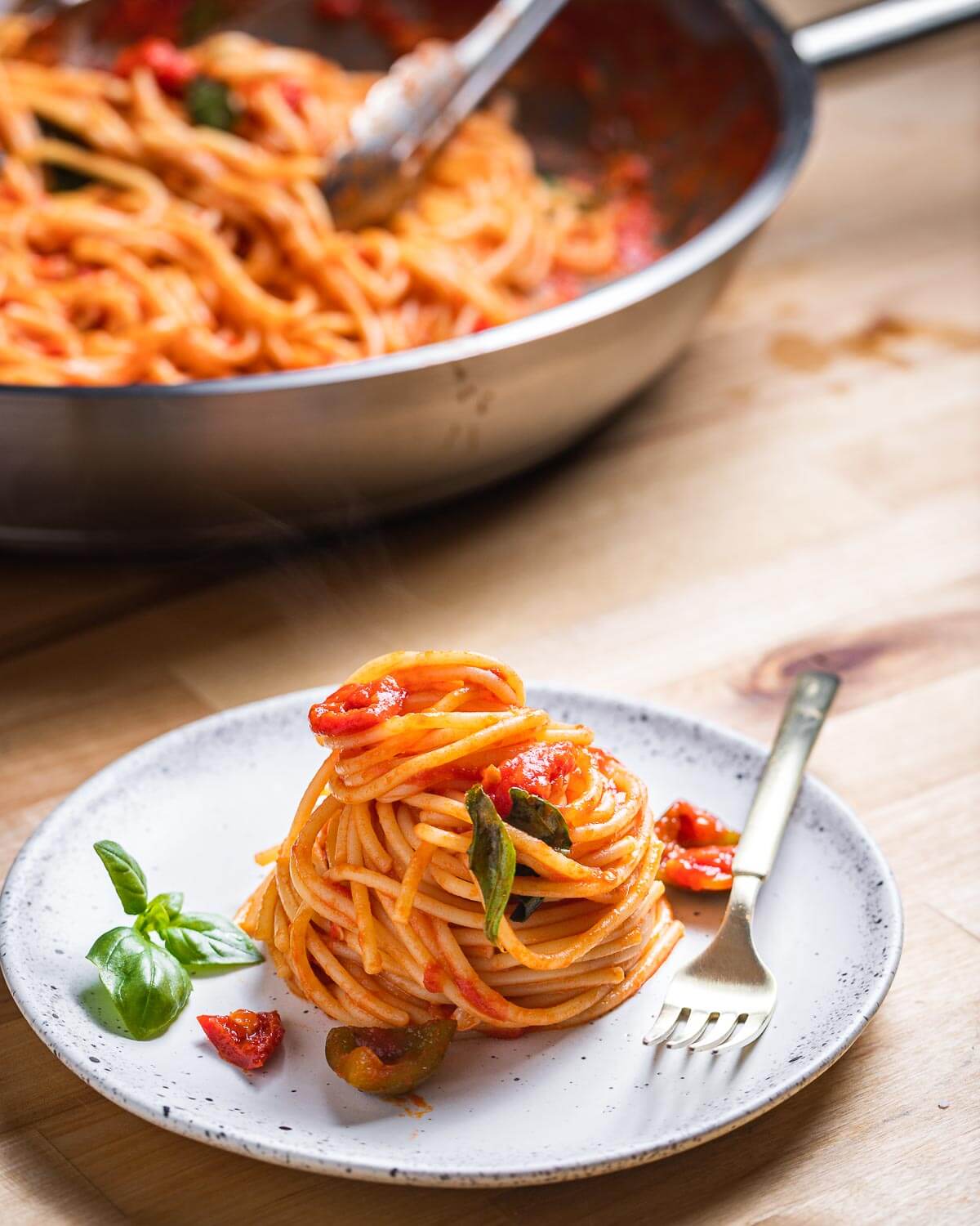 Spaghetti Arrabbiata - Quick and Spicy Weekday Pasta - Sip and Feast