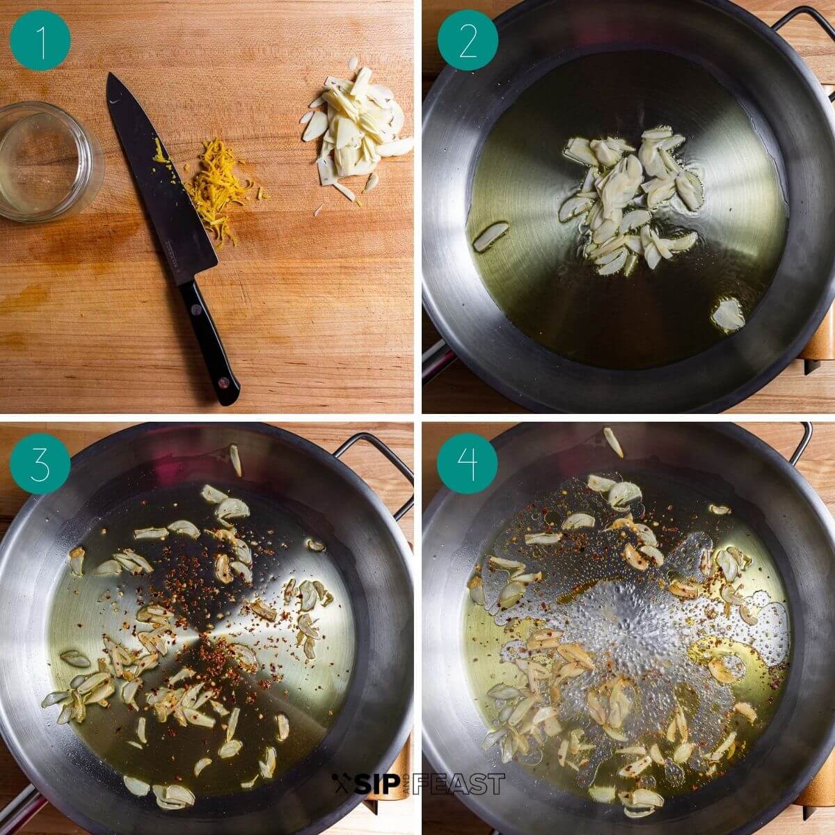 Lemon arugula pasta recipe process shot collage group number one.