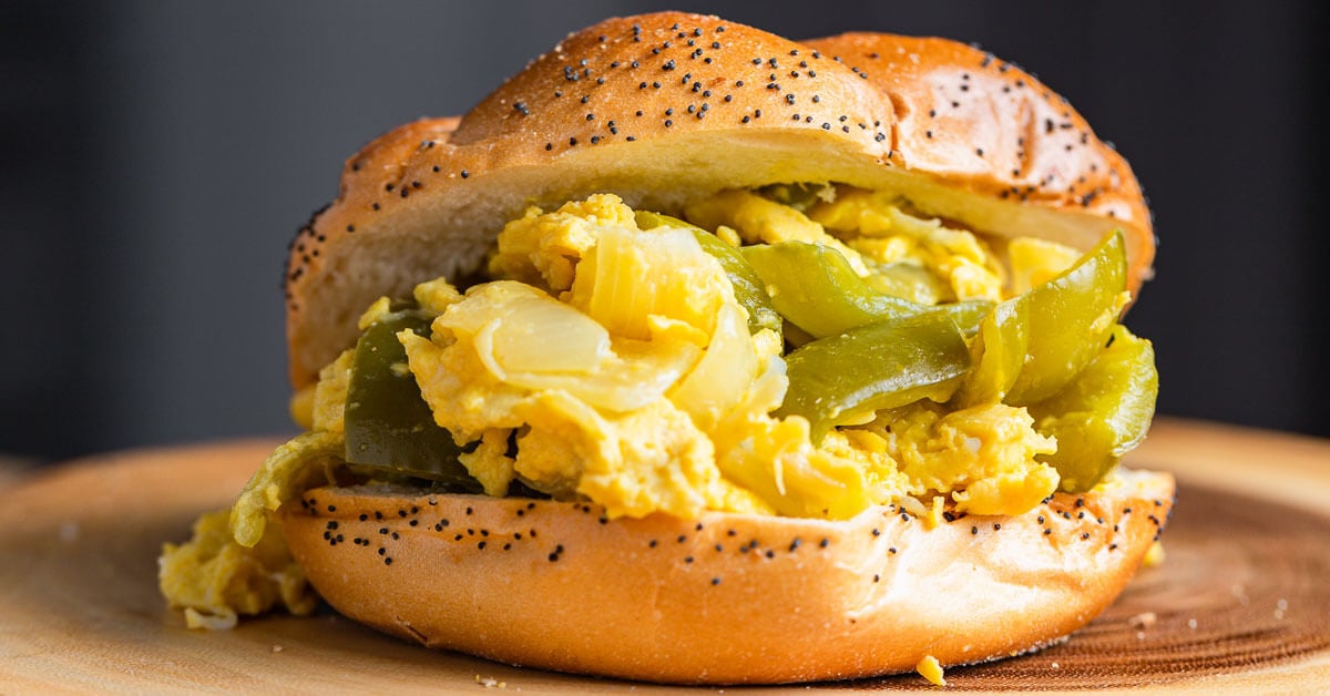 Pepper and Egg Sandwich NY Pizzeria Style Sip and Feast