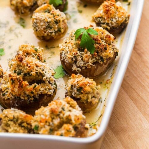 Italian Stuffed Mushrooms - Easy App Everyone Can Make - Sip and Feast