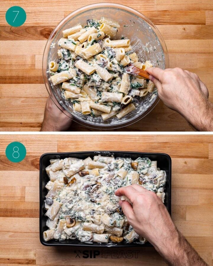 Creamy Mushroom Pasta Bake Sip and Feast