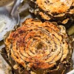 Stuffed artichokes recipe Pinterest image.