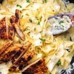 Chicken alfredo pasta Pinterest image.