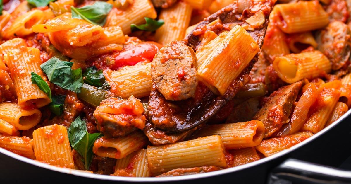 Sausage and Peppers Rigatoni