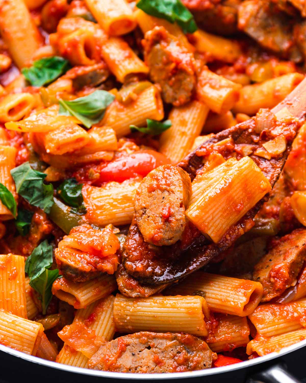 Sausage and Peppers Rigatoni - Sip and Feast