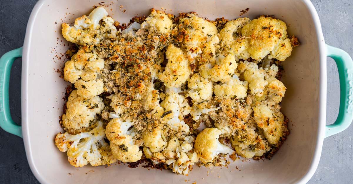 Baked Cauliflower with Cheese and Breadcrumbs Sip and Feast