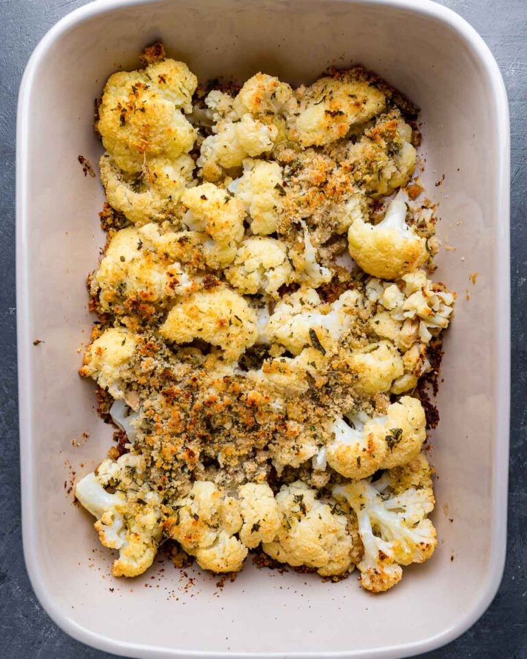 Baked Cauliflower with Cheese and Breadcrumbs Sip and Feast