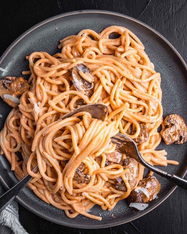 Mushroom Brandy Cream Sauce Spaghetti Sip and Feast