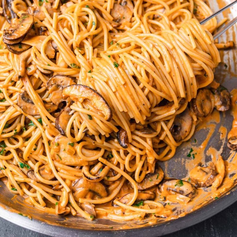 Mushroom Brandy Cream Sauce Spaghetti Sip and Feast