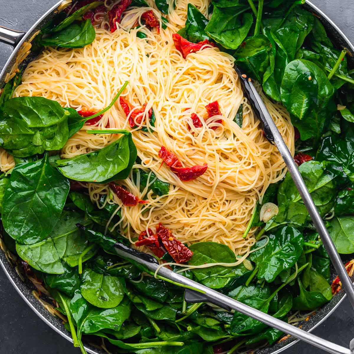 Spinach Sun Dried Tomato Pasta Sip and Feast