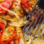 Italian potato casserole Pinterest image.