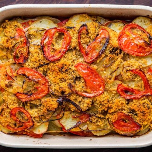 Italian potato casserole recipe featured image.