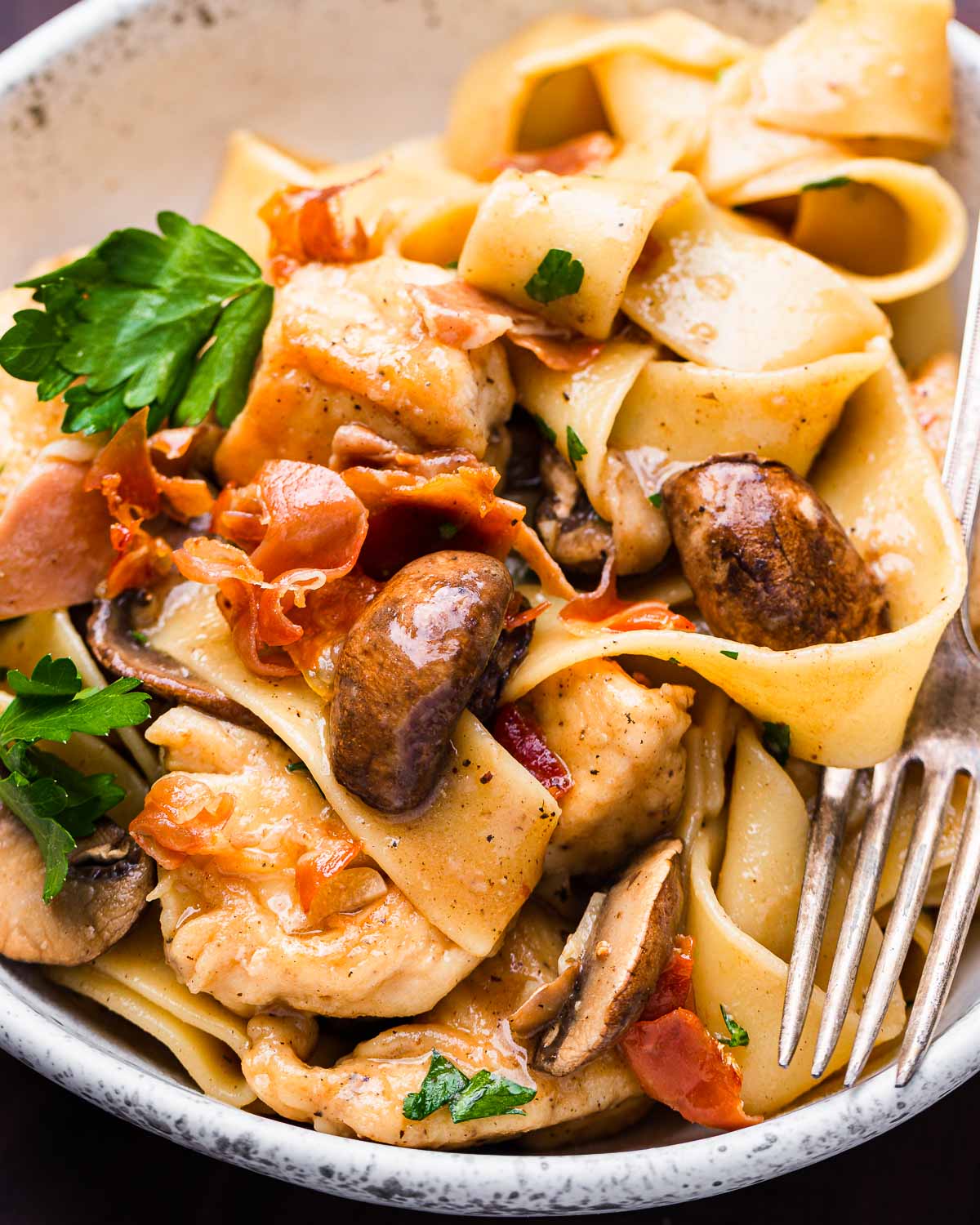 Chicken Marsala Pasta - Sip and Feast