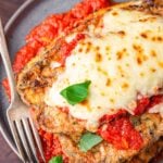 Chicken eggplant parmesan recipe Pinterest image.