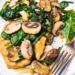 Spinach mushroom chicken Pinterest image.