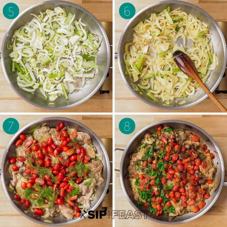 Chicken Thighs with Fennel and Cherry Tomatoes Sip and Feast