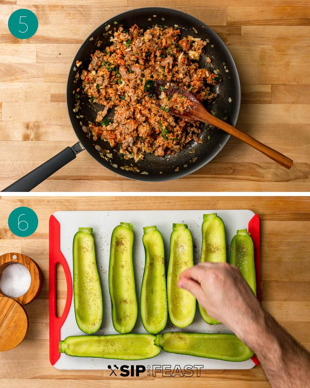 Recipe process shot collage group number three.