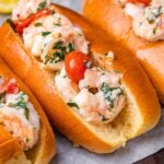 Shrimp scampi rolls recipe Pinterest image.