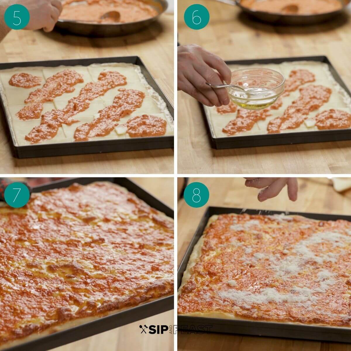 https://www.sipandfeast.com/wp-content/uploads/2022/07/vodka-sauce-grandma-pizza-recipe-process-collage-2.jpg