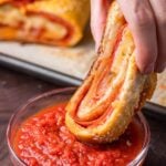 Stromboli recipe Pinterest image.