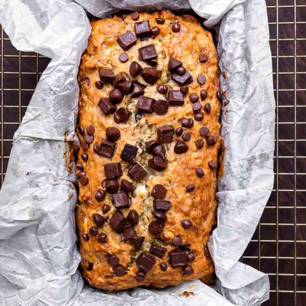 Chocolate chip banana bread featured image.