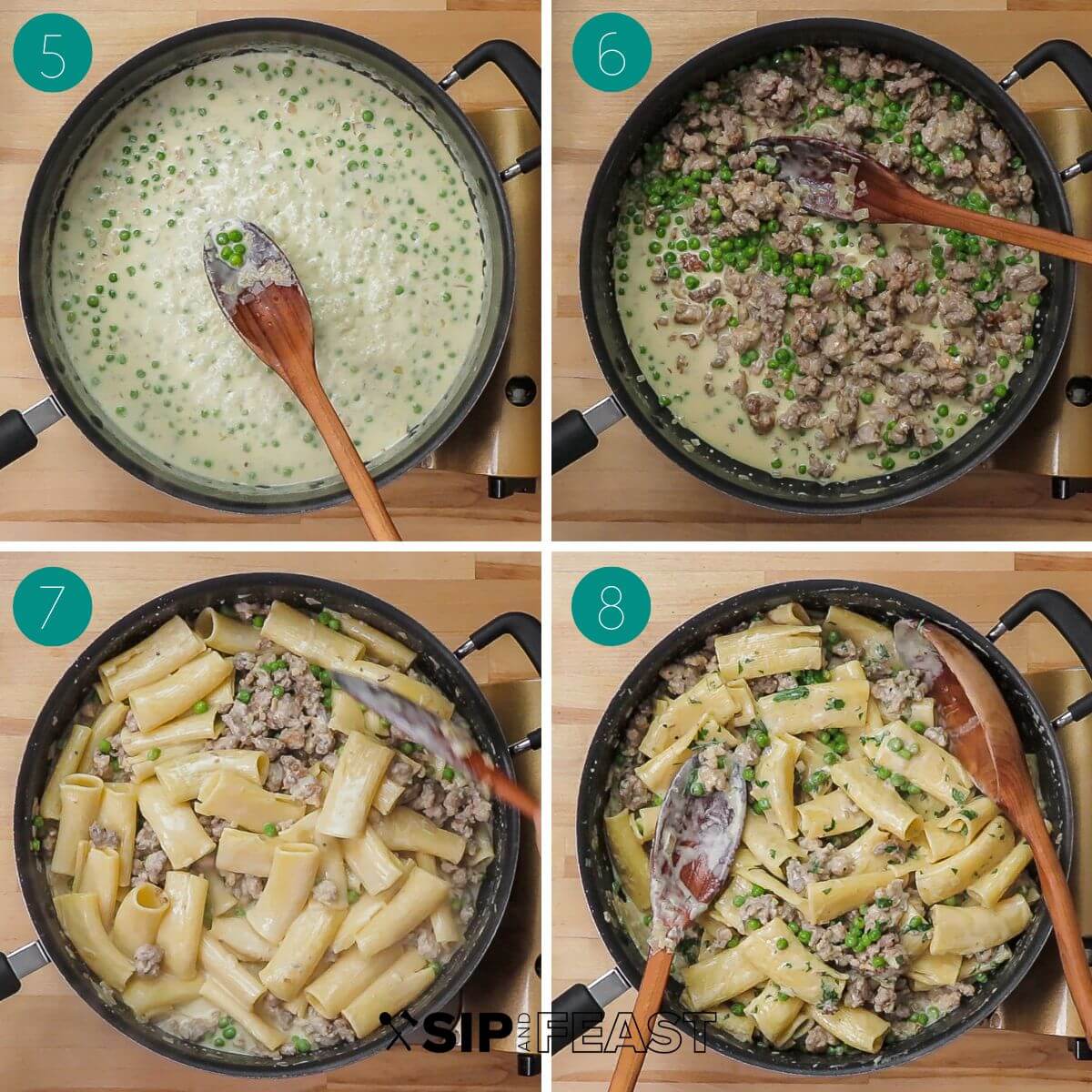 Recipe process shot collage group number two.