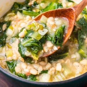 Escarole and white bean soup featured image.