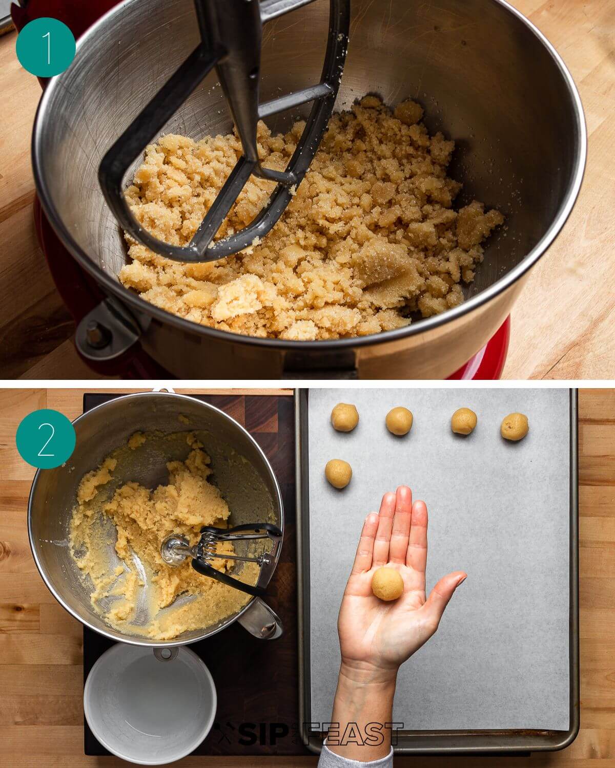 Pignoli cookies recipe process shot collage group number one.