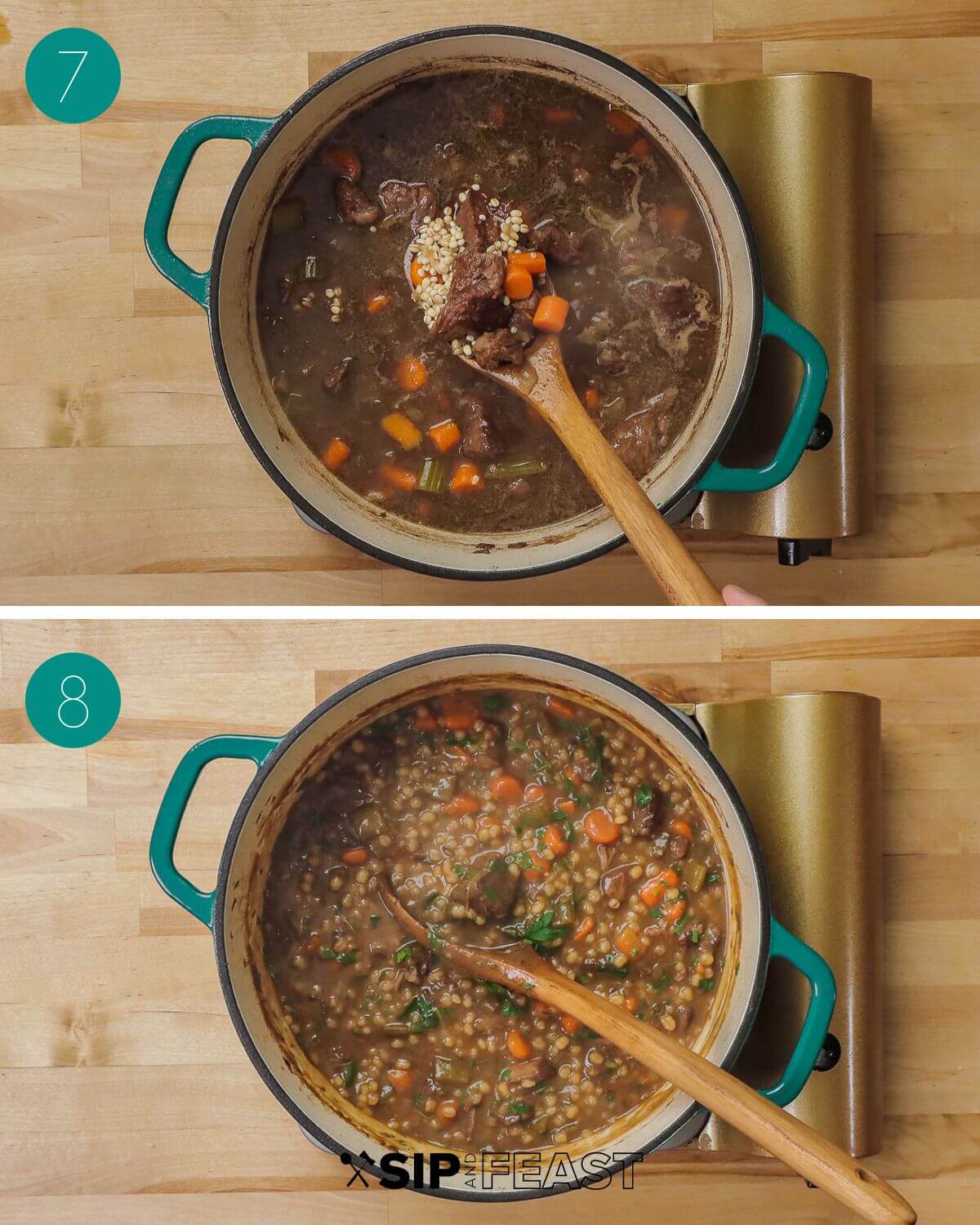 Beef Barley Soup - Sip and Feast