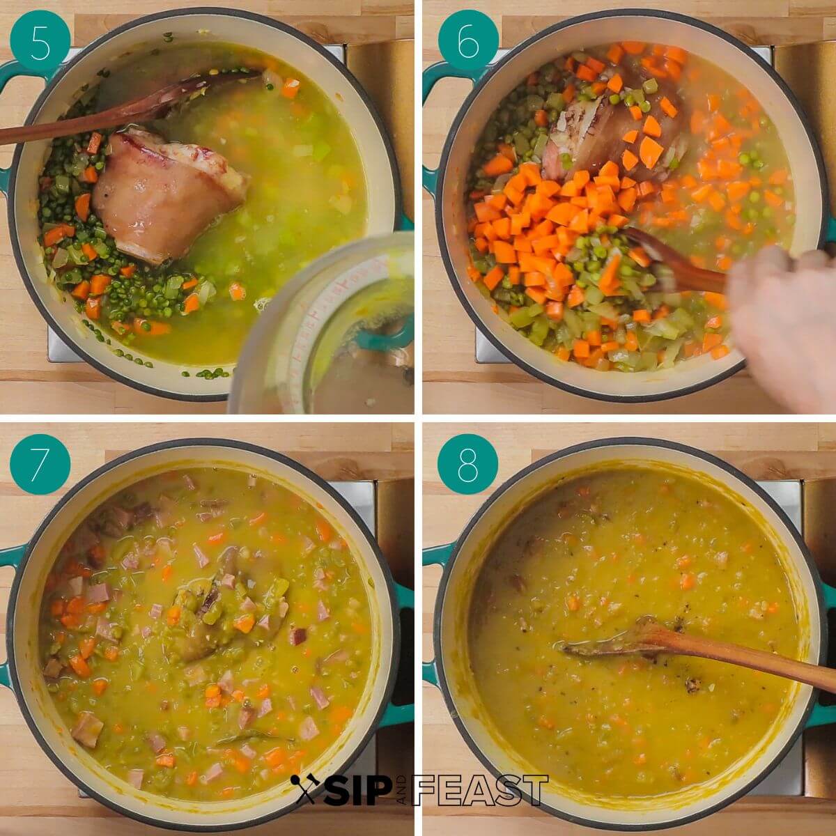 Dad's Split Pea Soup With Ham - Tastefully Grace