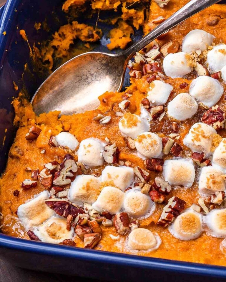 Sweet Potato Casserole with Marshmallows and Pecans Sip and Feast