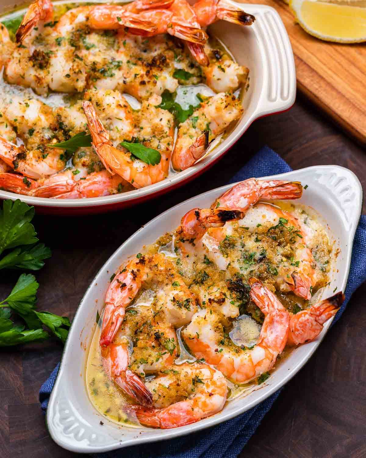 Make perfectly buttery grilled shrimp with this cast iron shrimp pan